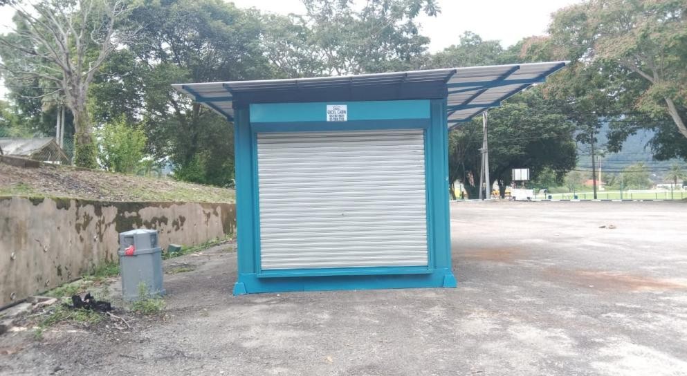 DTRC kiosk with shutter closed at Padang Serbaguna Tampin
